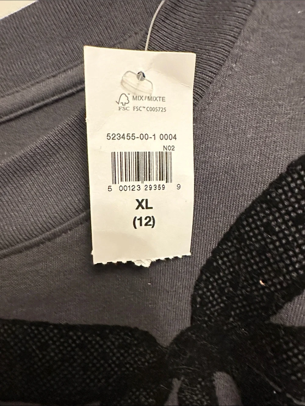 GAP Charcoal Long-Sleeve Tee with Black Bow